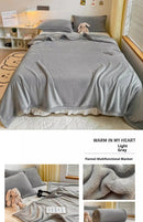 Home Textiles Flannel Blanket Air Conditioning Blanket Thin Spring Summer Fleece Blanket Office Nap  Blanket Multi-size Optional