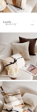 30x50/45x45CM Light Luxury Throw Pillow Cover Brown French Stamping Waist Cushion Cover Decor Home Decorative Pillowcase