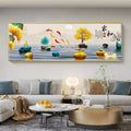 Chinese Style Golden Leaves Deer Canvas Painting Feathers Wall Art Feng Shui Mountain Posters and Prints Living Room No Frame