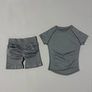 2 Pcs HISTELLO Impact Sports Sets Short Sleeve Seamless Yoga Top Fitness Set Women Workout Running Sports Shorts Gym Suit