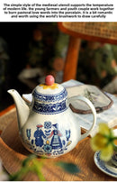 Vintage ceramic coffee cups and plates, English romantic dining plates, teapot cups and plates set, exquisite afternoon tea cups