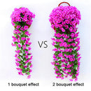 90/80CM Artificial Violet Hanging Flower Vines Plastic Fake Flowers Wall Decor Plants Garland for Wedding Home Garden Decoration