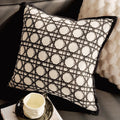 French Retro Waist Cushion Cover 45x45 Bow Embroidery Black and White Striped Throw Pillow Case Living Room Bed Sofa Home Decor
