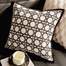French Retro Waist Cushion Cover 45x45 Bow Embroidery Black and White Striped Throw Pillow Case Living Room Bed Sofa Home Decor