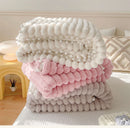 Tuscan Faux Rabbit Fur Warm Weighted Blankets for Bed Luxury Faux Lamb's Wool Double Blanket Soft Fluffy Warmth Double Blanket