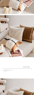30x50/45x45CM Light Luxury Throw Pillow Cover Brown French Stamping Waist Cushion Cover Decor Home Decorative Pillowcase