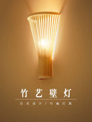 Modern Chinese Handwoven Creative Bamboo Art Wall Lamp Bamboo Art Modern Simple Bedroom Bedside Wall Lamp Aisle Bamboo Wall Lamp