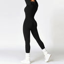 Winter Outfit Set Fleece Yoga Jumpsuits for Women Bodysuit Longsleeve Sport Overall Fitness One-Piece Suit Gym Workout Tracksuit