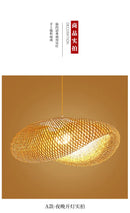 Japanese Bamboo Chandelier Chinese Style Rattan Woven Hanging Light Ceiling Lamp for Home Cafe Bar Decorate Restaurant Lighting