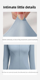 Outdoor Sports Jacket Running Fitness Long Sleeved Women Slim Yoga Clothes Quick Dry Zipper Cardigan Stand Up Collar Skinny Coat