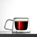 200ml Transparent Double Wall Glass Coffee Mug with Handle Heat-resistant Espresso Cup Latte Cappuccino Tea Water Cup Breakfast
