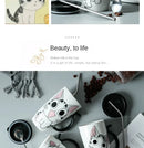600ml Cute Cat Ceramics Coffee Mug with Lid Large Capacity Animal Mugs Creative Drinkware Coffee Tea Cups Novelty Gifts Milk Cup