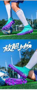 Pink Soccer Shoes Men Kids Professional Society Original Football Boots Outdoor Non-Slip Futsal Trainning Sneakers Size 33-46