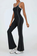 Women Jumpsuits Flare Pants Yoga Sets Workout Clothing Bodysuit with Pad Activewear