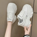 Women Shoes Trend White Black Chunky Sneakers Autumn Winter Thick Bottom Dad Shoes High Quality PU Leather Platform Sneakers New