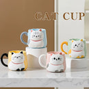 Cartoon 3D Embossed Ceramic Cup Cute Cat Coffee Milk Tea Breakfast Handle Cup Tableware Novelty Gift Home 500ml Mug