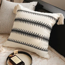 French Retro Waist Cushion Cover 45x45 Bow Embroidery Black and White Striped Throw Pillow Case Living Room Bed Sofa Home Decor