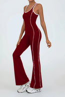Women Jumpsuits Flare Pants Yoga Sets Workout Clothing Bodysuit with Pad Activewear