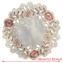 Retro Elegant Rose Flower Placemat Dining Table Decor Cup Pad Nordic Coffee Cup Coaster Kitchen Desktop Decoration