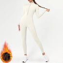 Winter Outfit Set Fleece Yoga Jumpsuits for Women Bodysuit Longsleeve Sport Overall Fitness One-Piece Suit Gym Workout Tracksuit