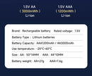 CITYORK 1.5V AA Li ion Rechargeable Battery 3000mWh 1.5 V AA Lithium ion Rechargeable Batteries With1.5V AA AAA Battery Charger