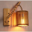 Modern Minimalist Fixture Bedside Decorative Hollow Idyllic Kitchen Wood Single Head Wall Lamp