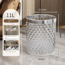 Luxury Trash Can Household Living Room Bedroom Trash Can Without Lid Large Capacity Lightweight Garbage Bin Waste Paper Basket