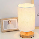 USB Bedside Lamp Night Lights Table Lamp For Bedroom Wooden Desk Lamp Bedside Night Light with Cylinder Lamp Shade Home Decor