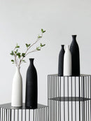 Simple Modern Black White Ceramic Vase Accessories Crafts Home Livingroom Table Figurines Decoration Office Furnishing Ornaments