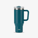 Tyeso Car Stainless Steel Thermal Bottles 30oz/40oz Vacuum Thermos Cup with Handle Straw Hiking Portable Water Bottle Coffee Cup