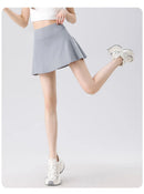 BIVIGAOS Summer Double Stripe Sport Tennis Short Skirts Women Fake Two Piece Stretch Running Fitness Golf A-line Yoga Mini Skirt