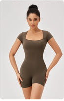 Women Summer Gym Workout jumpsuit One-Piece Short Yoga Clothes Push Up Workout Clothes Fitness Sports Bodysuit Yoga Suit