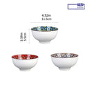 3Pcs Ceramic Bowl Set 4.5-Inch Rice Bowl Microwave Safe Home Dinning & Restaurant High Quality Ceramic Soup Bowl Set
