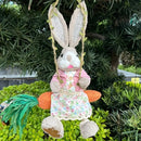 Easter Bunny on Swing Handmade Woven Grass Rabbit Creative Figurine Home Decor Hanging Ornament Forest Theme Gift Souvenir