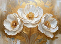 Golden Blossom Tree Orange Pink Flower Bouquet Canvas Painting Print Poster Wall Art Picture for Living Room Home Decoration