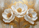 Golden Blossom Tree Orange Pink Flower Bouquet Canvas Painting Print Poster Wall Art Picture for Living Room Home Decoration