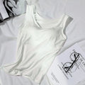 Women's Vest Tops With Built In Padded Bra Vest Slim Fit Tank Tops Sexy Shirts Feminino Casual Underlay Slimming Lingerie Top
