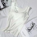 Women's Vest Tops With Built In Padded Bra Vest Slim Fit Tank Tops Sexy Shirts Feminino Casual Underlay Slimming Lingerie Top