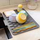 Silicone Dish Drying Mat for Kitchen Counter,Fast Drainage Design Heat Resistant, Non-Slip ,Dishwasher Safe pace-saving storage