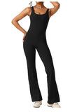 Women's Fitness Flared Bodysuit Sexy Backless Fitness Tight Waistband Hipless Yoga Bodysuit V Back Waistband Hip Lift