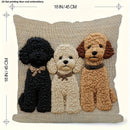 Adorable 2D Flat-Printed Non-real Embroidered Dog Pillowcase Sofa cushion cover, home room dormitory decoration, 2D printing
