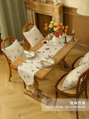 Coffee Table Decoration Perfect for Cafes Wedding Decor  Table Runner Luxury Embroidered Flower Soft Linen/Polyester Washable
