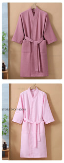 100% Cotton Kimono Bathrobe Gown Spring Autumn New Robe Home Dressing Gown Spring Autumn New Sleepwear Loungewear Negligee