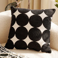 French Retro Waist Cushion Cover 45x45 Bow Embroidery Black and White Striped Throw Pillow Case Living Room Bed Sofa Home Decor