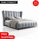 RAMA DYMASTY genuine leather soft bed modern design bed bett, cama fashion king/queen size bedroom furniture