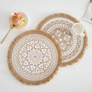 Round Placemat Table Non-Slip Jute Mats for Dining Table Decoration Accessories Kitchen Placemats Coffee Coasters Party Dinner