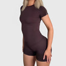 2 Pcs HISTELLO Impact Sports Sets Short Sleeve Seamless Yoga Top Fitness Set Women Workout Running Sports Shorts Gym Suit