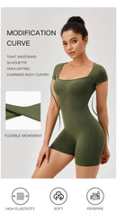 Women Summer Gym Workout jumpsuit One-Piece Short Yoga Clothes Push Up Workout Clothes Fitness Sports Bodysuit Yoga Suit
