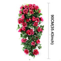 90/80CM Artificial Violet Hanging Flower Vines Plastic Fake Flowers Wall Decor Plants Garland for Wedding Home Garden Decoration