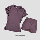 Sports Sets Fitness Hip-lifting Tight Top Short Sleeve Running Workout Gym Shorts Tracksuits For Women Breathable Sports Suits